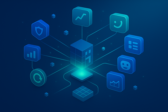 Discover how AI transforms SME businesses through efficiency gains, better decisions, and enhanced customer experiences AI benefits network showing connected business improvements for efficiency, growth and customer satisfaction