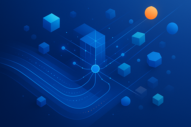 Discover your business AI readiness through our comprehensive assessment system for UK SMEs Abstract geometric network showing AI readiness assessment flow with interconnected data nodes